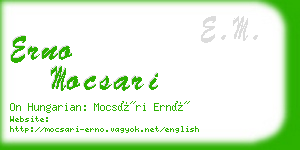 erno mocsari business card